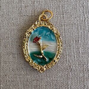 Vintage-Inspired Rose Pendant Floral Charm